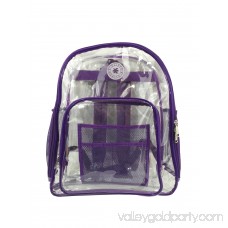 K-Cliffs Heavy Duty Clear Backpack See Through Daypack Student Transparent Bookbag Purple 564832207